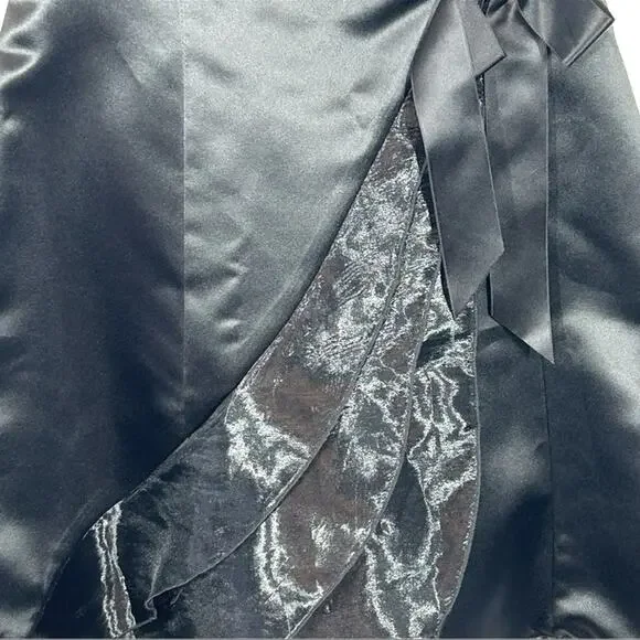 Vintage 80s Jessica McClintock Gunne Sax Black Strapless Mini Dress 7/8 - Picture 4 of 11